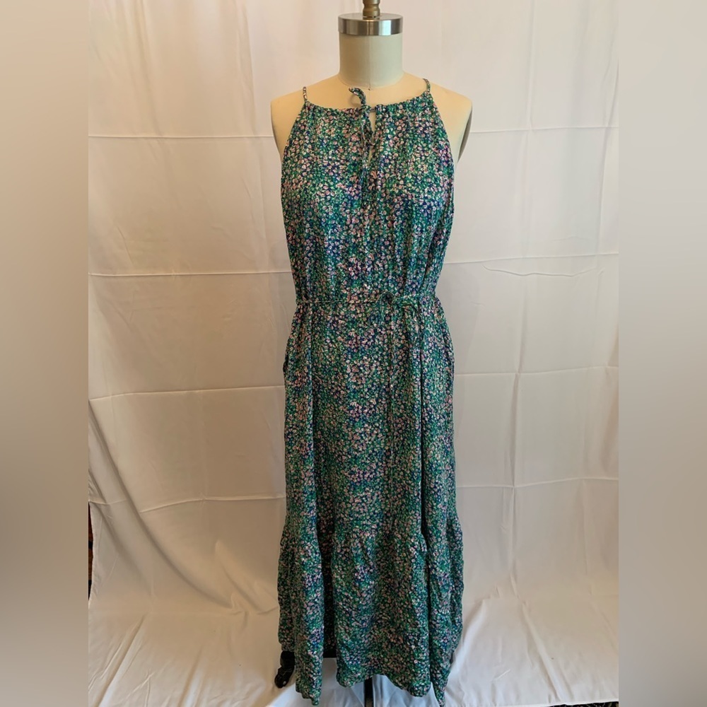 Nwt Banana Republic Clover Green halter maxi dress XL